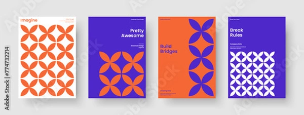 Fototapeta Abstract Report Template. Creative Brochure Layout. Modern Poster Design. Banner. Background. Business Presentation. Book Cover. Flyer. Pamphlet. Notebook. Newsletter. Journal. Advertising