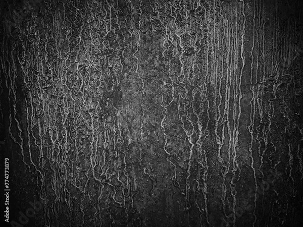Obraz rough grunge black white cement wall surface abstract background with relief	