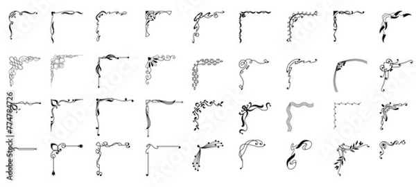 Fototapeta Vector Exquisite Ornamental Corners Designs elements.
