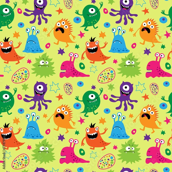 Obraz Bright seamless pattern with aliens