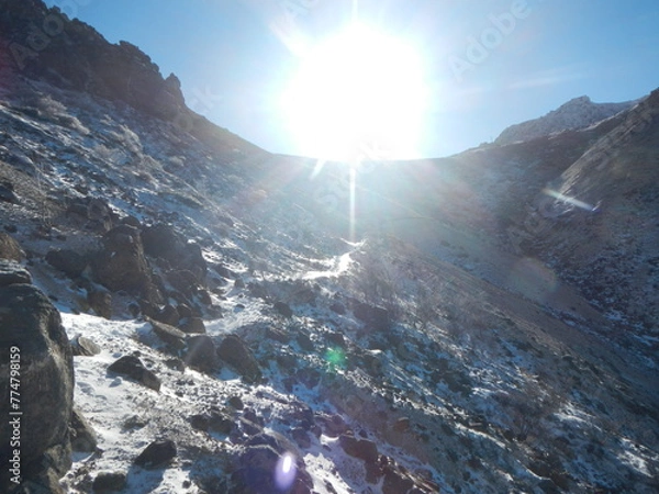 Obraz 那須岳の斜面 岩肌