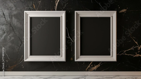 Fototapeta white frame on a black background