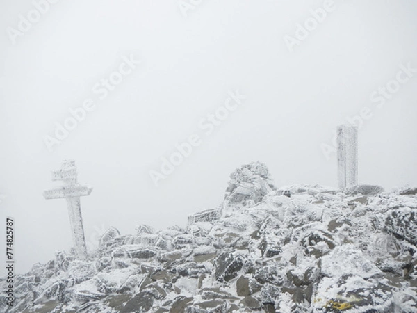 Obraz 雪の不忘山 山頂 頂上