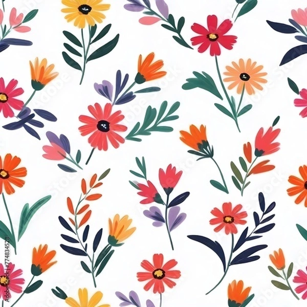 Fototapeta seamless floral pattern