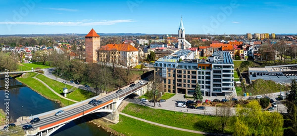 Obraz View of city of Oswiecim in Poland, where Nazi Auschwitz concentration camp is located