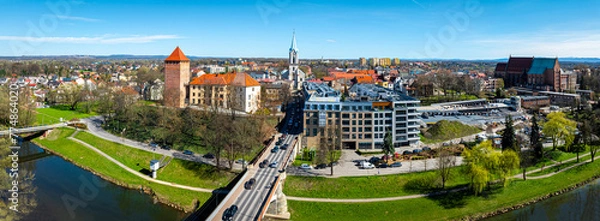 Obraz View of city of Oswiecim in Poland, where Nazi Auschwitz concentration camp is located