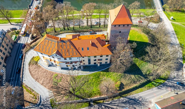 Obraz View of city of Oswiecim in Poland, where Nazi Auschwitz concentration camp is located