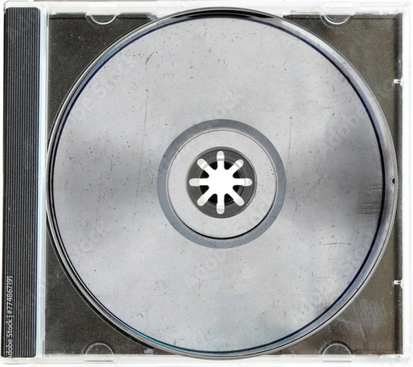 Obraz Transparent case with CD with dust