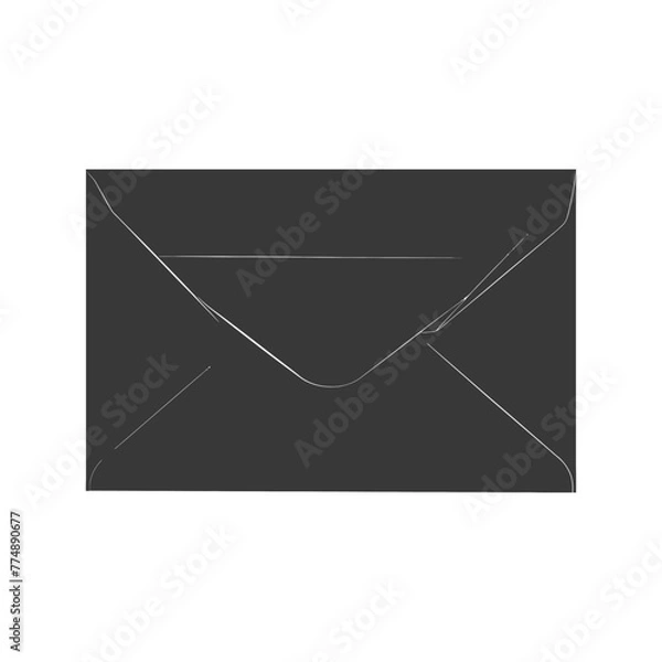 Obraz Silhouette envelope black color only