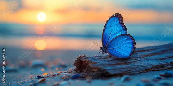 Obraz Blauer Schmetterling