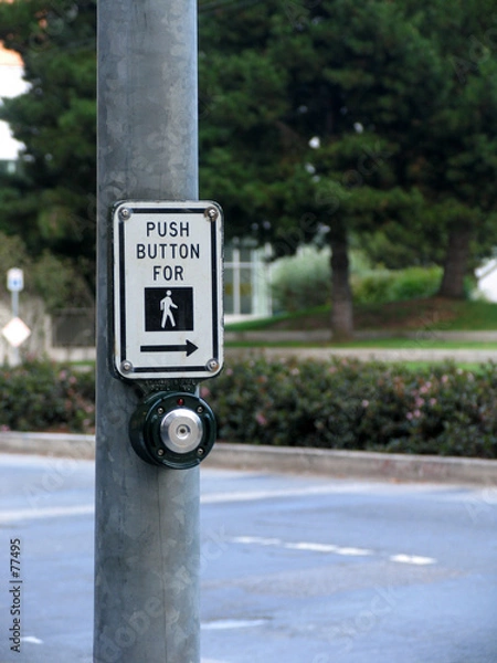 Obraz push button to cross