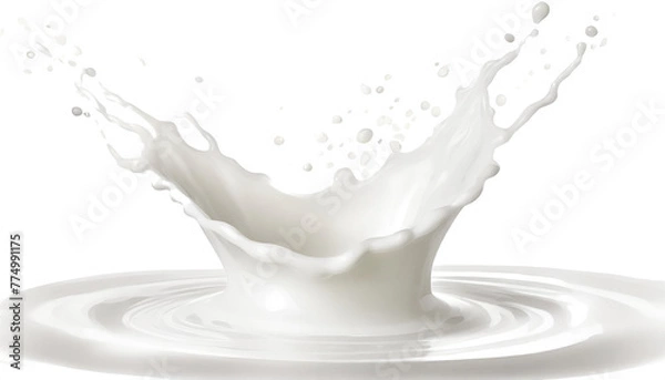 Fototapeta milk splash isolated on transparent background