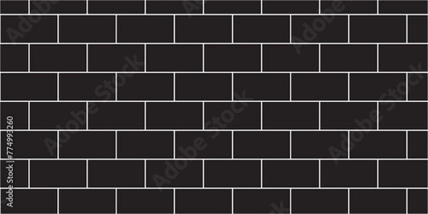 Fototapeta Black brick wall background. architecture construction stone block brick wallpaper. seamless building cement concrete wall grunge background.	
