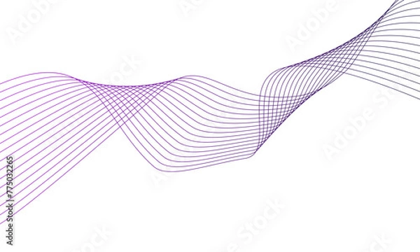Fototapeta creative colorful line wave art abstract vector template illustration on white background