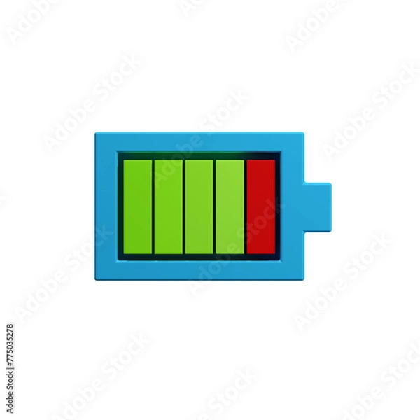 Obraz 3D Simple battery icon
