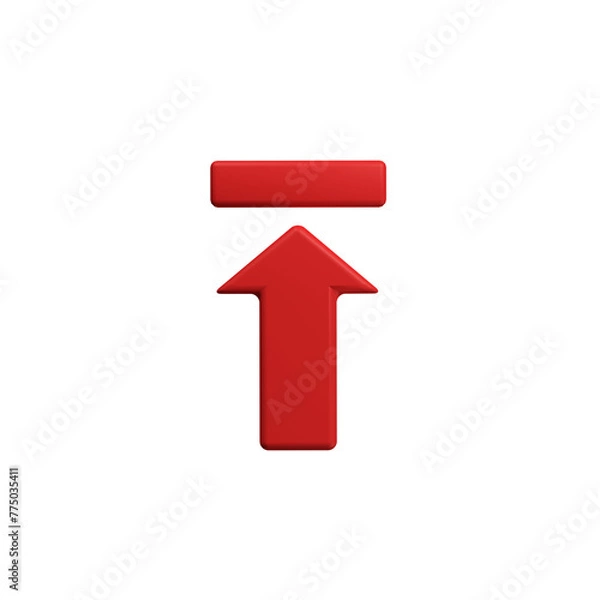 Obraz 3D Arrow upload data simple icon