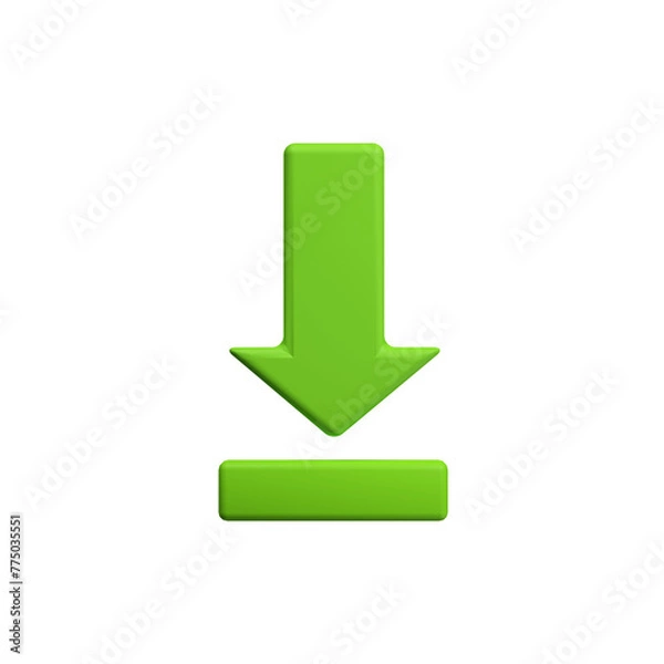 Obraz 3D Arrow data download simple icon