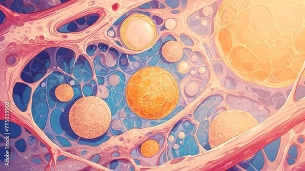 Obraz Captivating Microscopic Patterns A Vibrant of Biological Structures