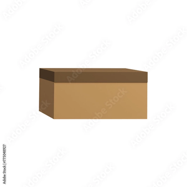 Obraz 3D Simple brown box