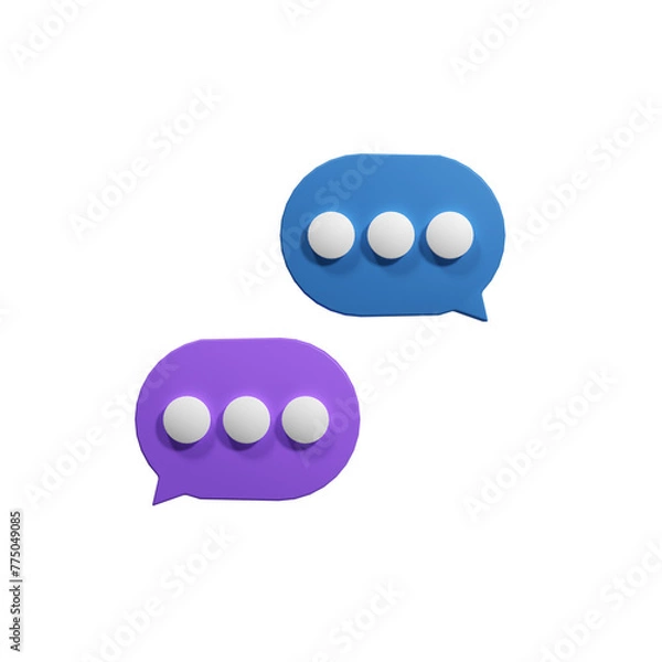 Obraz 3D Blue conversation icon