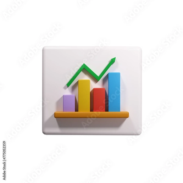 Obraz 3D graph with arrow