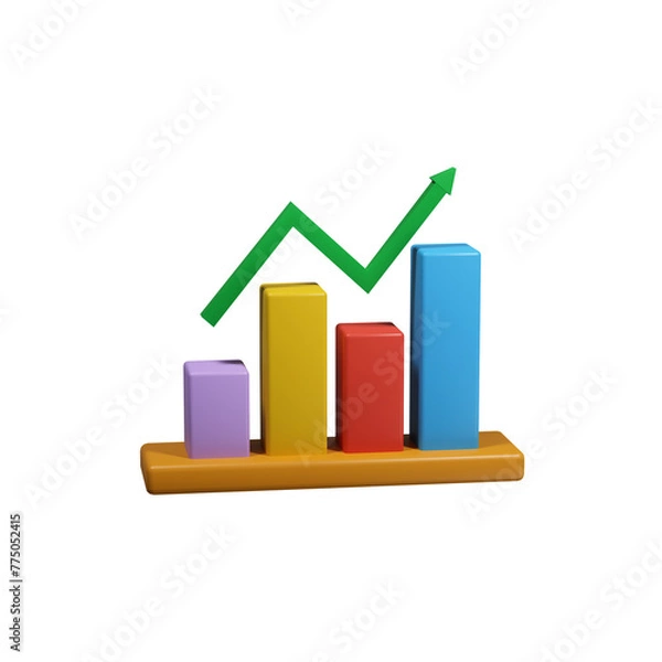 Obraz 3D chart with arrow