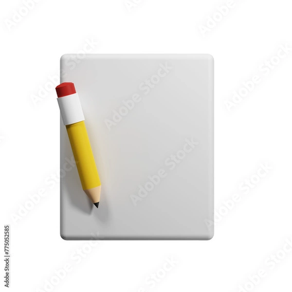 Obraz 3D notebook and pencil