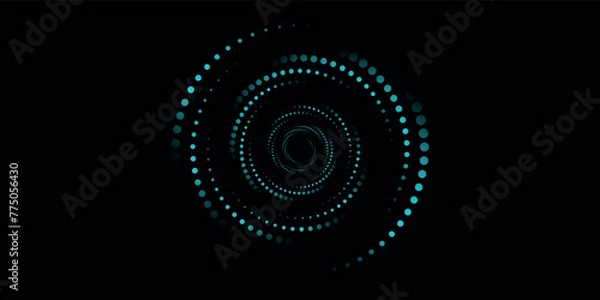 Fototapeta Spiral sound wave rhythm line dynamic abstract vector background