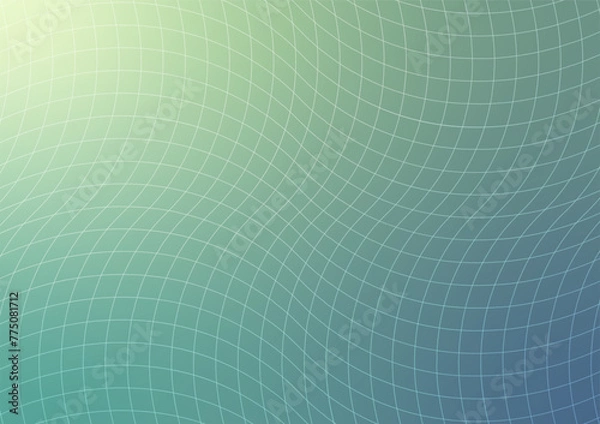 Fototapeta Square green line pattern wave geometric background