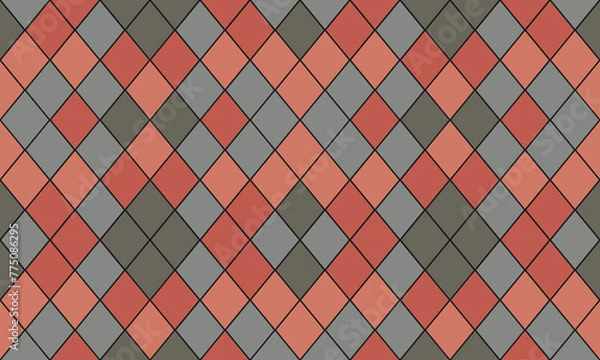 Obraz tile ceramic retro abstract shape in geometric seamless pattern style illustration.