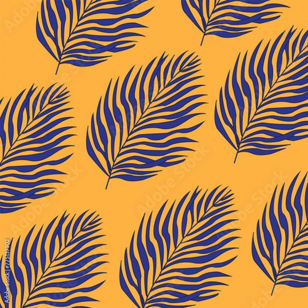 Obraz Set of leaves. Handmade decorative elements. Vector illustration