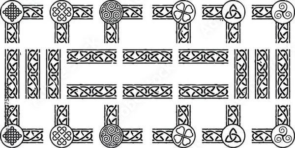 Obraz Editable Seamless Celtic Frame and Borders