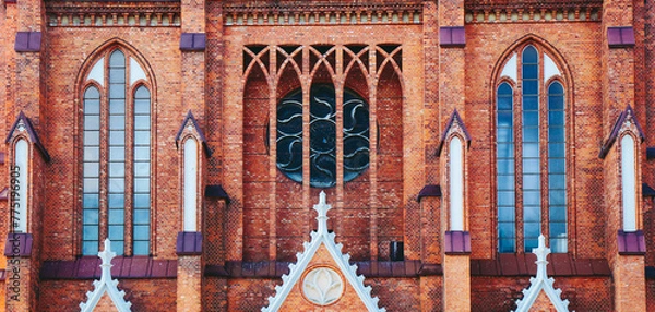 Fototapeta Gothic sacral architecture in Bialystok