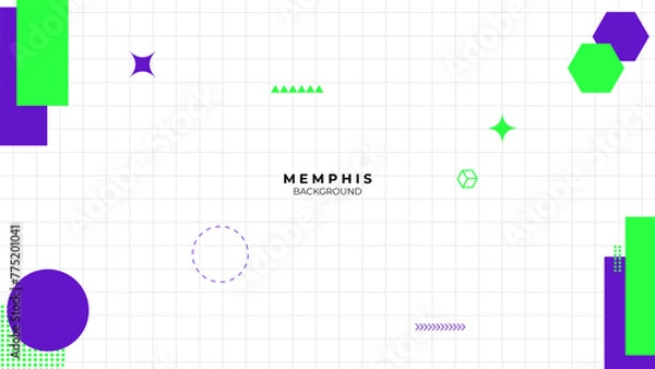 Obraz abstract geometric background with memphis elements retro style