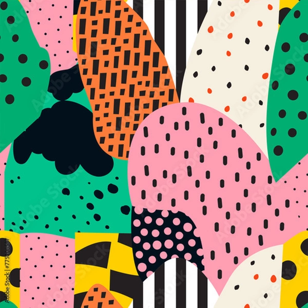 Fototapeta Colorful Abstract Geometric Seamless Pattern