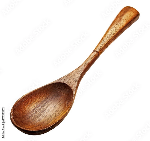 Fototapeta Simple elegance: a wooden spoon isolated on transparent background