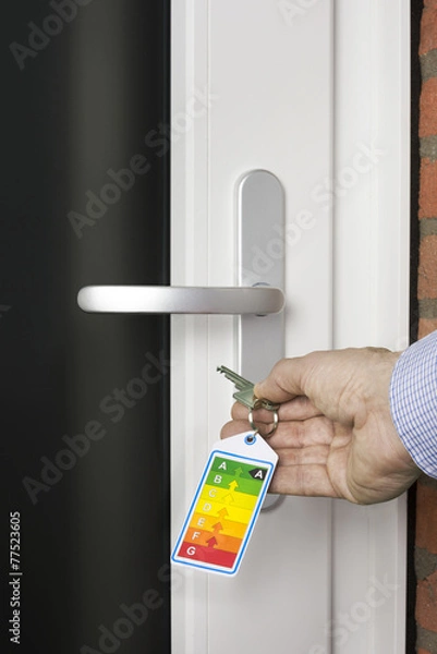 Obraz Energy label on key ring