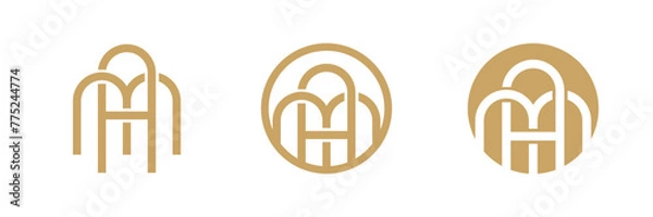 Fototapeta MA Letters Logo. MA or AM Monogram. Luxury, Simple, Minimal, and Elegant Business Company Logo Design