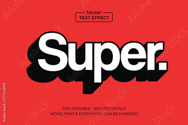 Fototapeta Hypebeast Style Editable Text Effect for clothing brand or T shirt