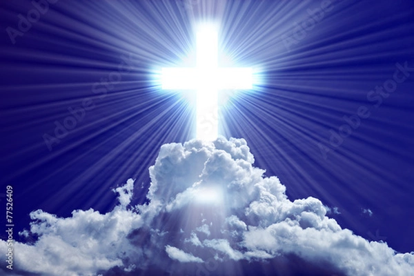 Obraz a vibrant cross in the sky