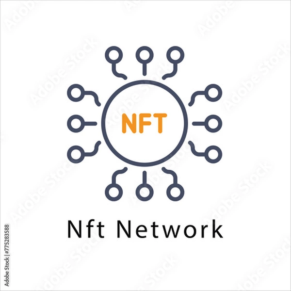 Fototapeta Nft Network icon