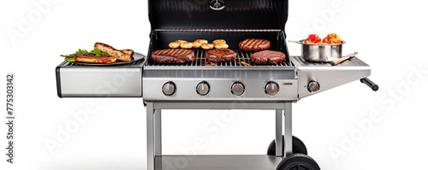 Obraz Barbecue grill on white background or isolated.