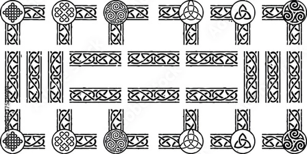 Obraz Seamless Celtic Frame Borders and Corners