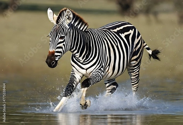 Fototapeta A view of a Zebra Galloping
