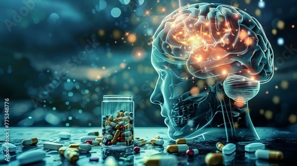 Fototapeta  the neurological basis of addiction and substance abuse.