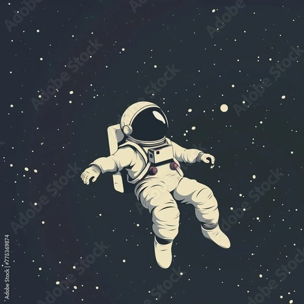 Fototapeta cartoon astronaut in space