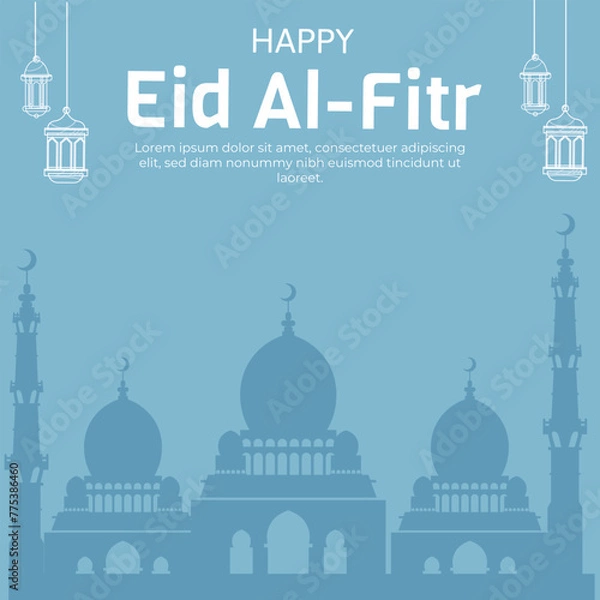 Obraz  Eid Mubarak social media banner template design.