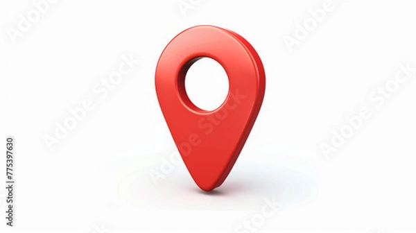 Obraz A red geolocation icon isolated on white background