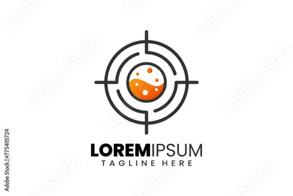 Fototapeta Modern Flat design Unique shoot target goal with orange liquid logo template and or target logo