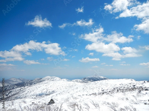 Obraz 冬の船形山から望む青空